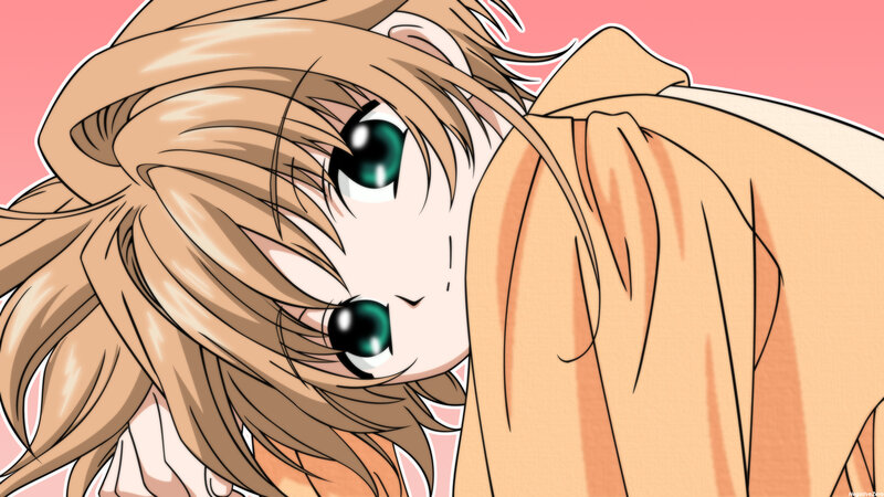 anime girl with green eyes