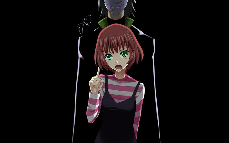 anime girl with green eyes