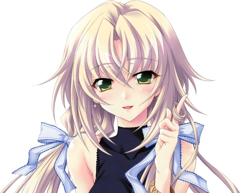 Anime Girl with Green Eyes — Blonde, Calm
