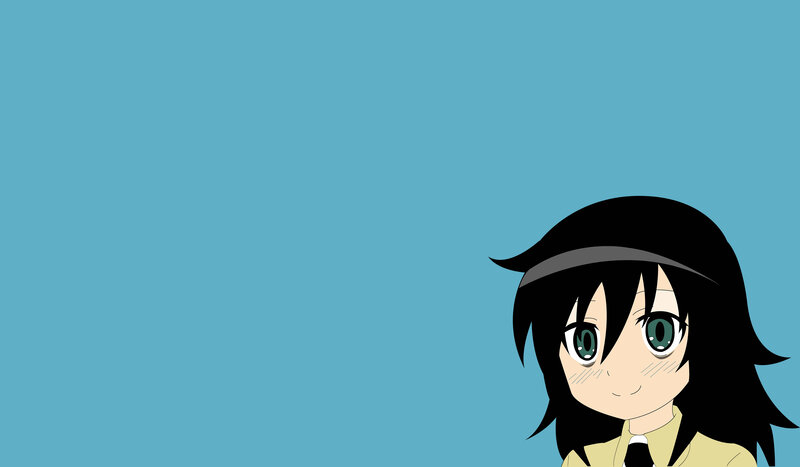 Anime Girl with Green Eyes — Blue, Calm, Black Hair