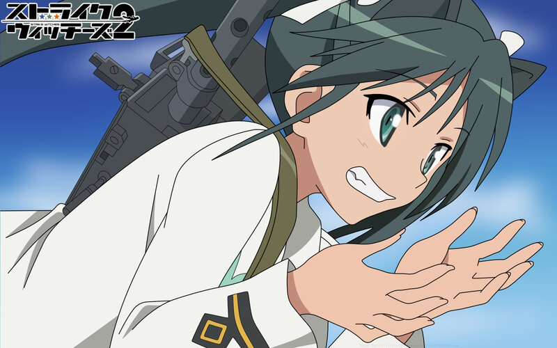 Anime Girl with Green Eyes — Blue, Dramatic, Afternoon, Gun