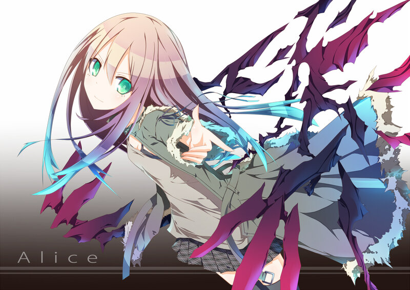 Anime Girl with Green Eyes — Blue, Dramatic