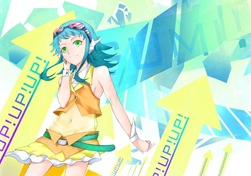 Anime Girl with Green Eyes — Blue