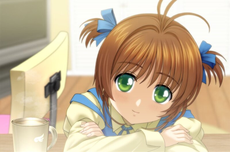 Anime Girl with Green Eyes — Brown, Calm, Morning