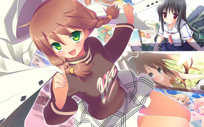 Anime Girl with Green Eyes — Brown, Cheerful, Afternoon