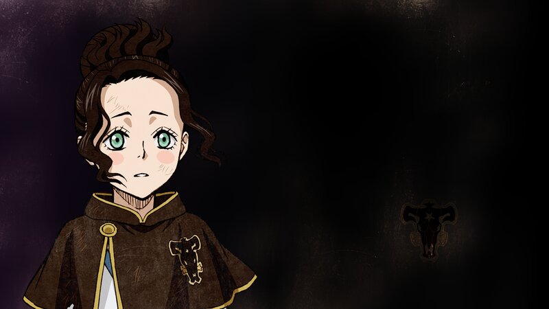Anime Girl with Green Eyes — Brown, Dramatic, Bull Skull Symbol