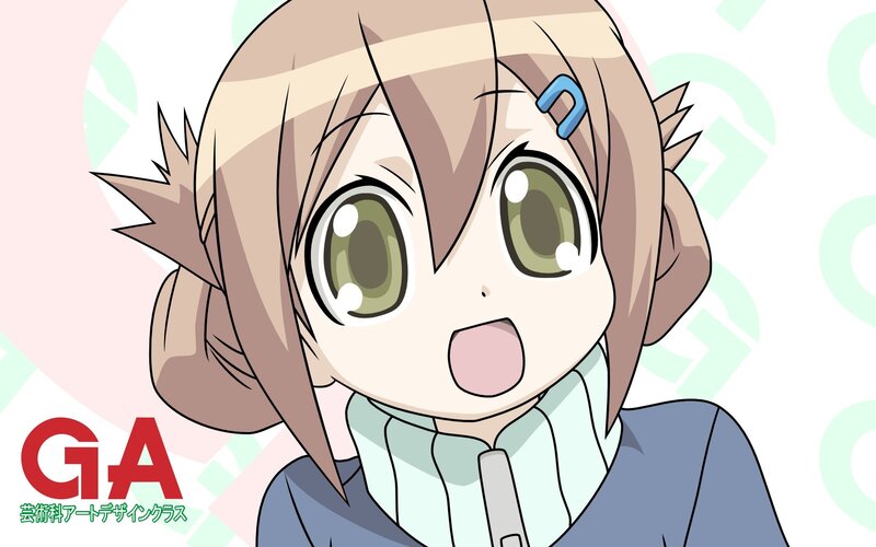 Anime Girl with Green Eyes — Brown, Surprised, Green Eyes