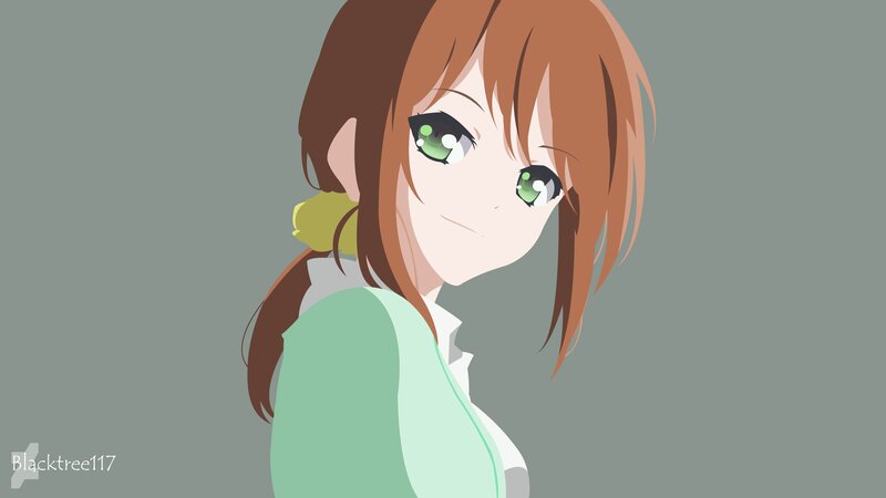 Anime Girl with Green Eyes — Neutral, Green Eyes