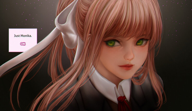 Anime Girl with Green Eyes — Pink, Dramatic, Digital Art, School Uniform