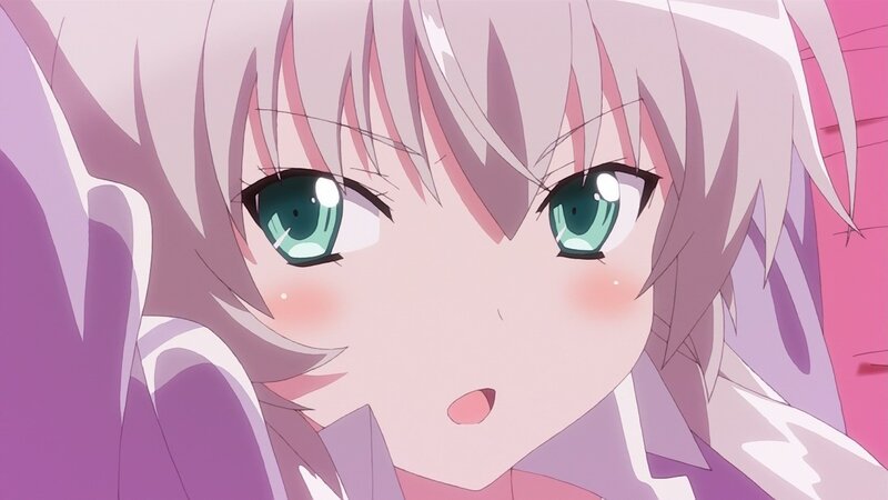 Anime Girl with Green Eyes — Pink, Surprised