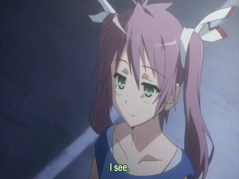 Anime Girl with Green Eyes — Purple, Calm