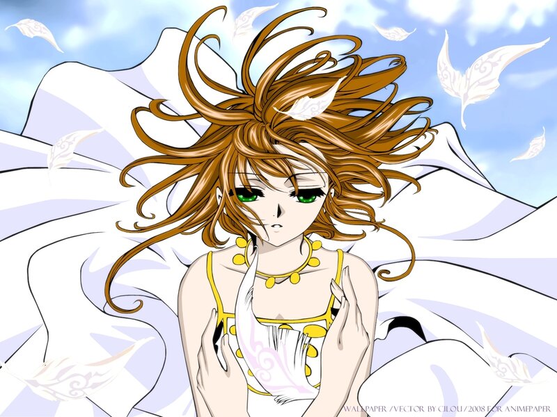 Anime Girl with Green Eyes — White, Serene, Manga