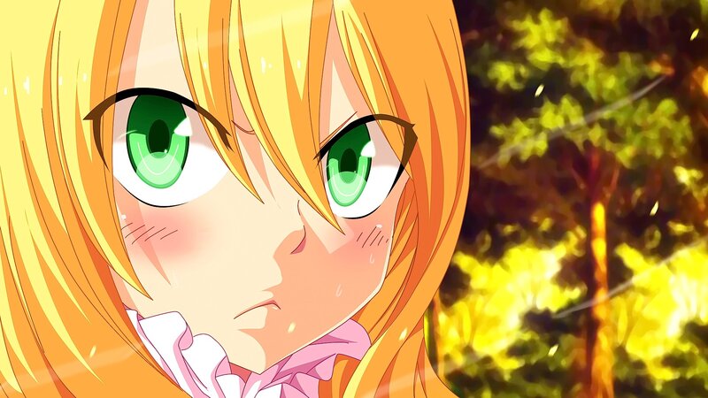 Anime Girl with Green Eyes — Yellow, Dramatic