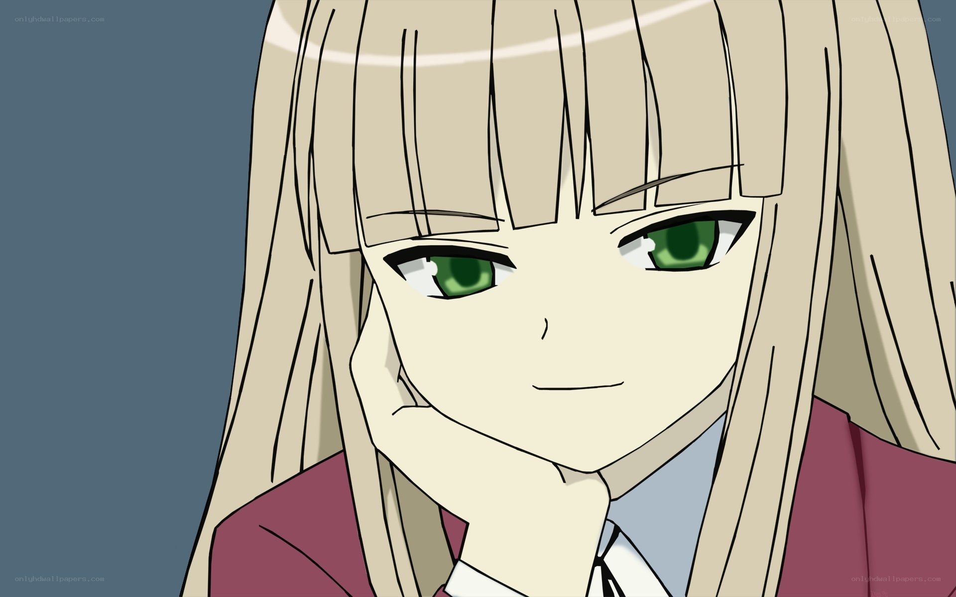 anime girl with green eyes
