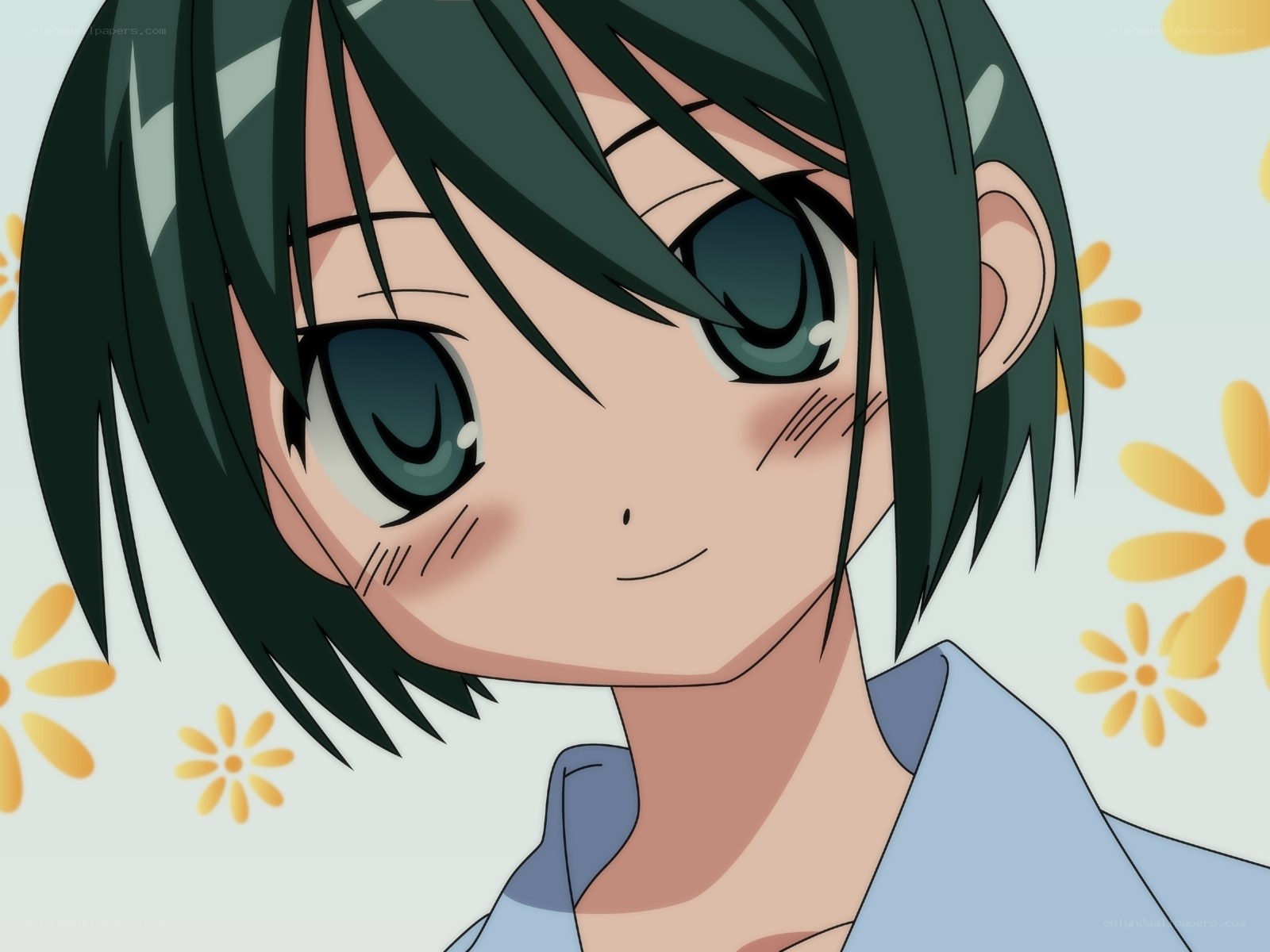 anime girl with green hair