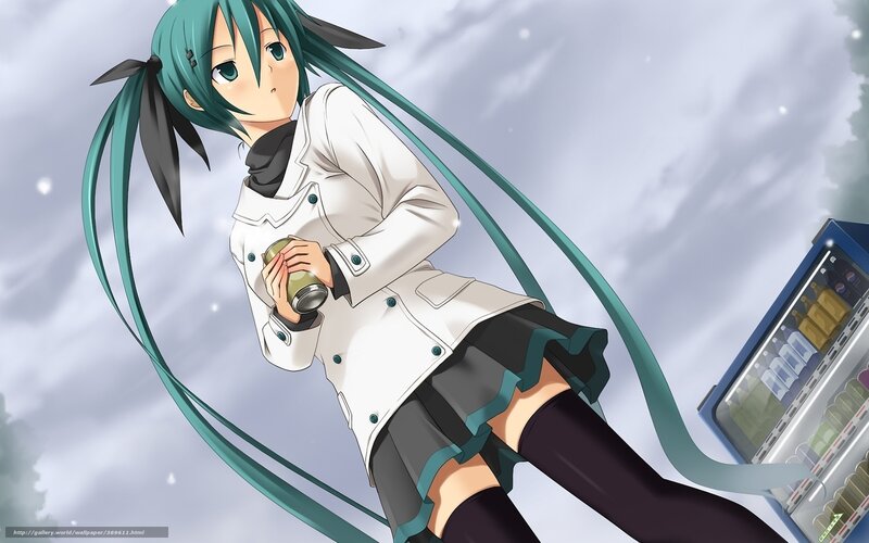 anime girl with green hair