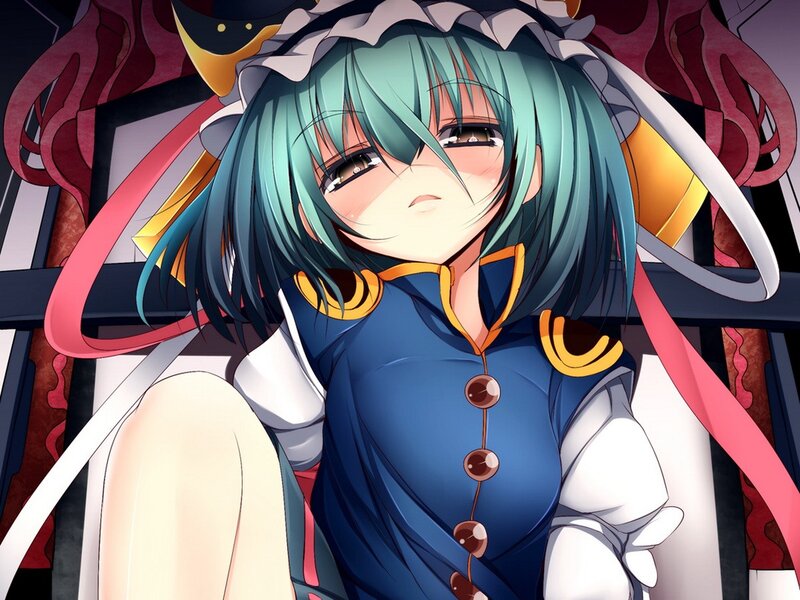 anime girl with green hair