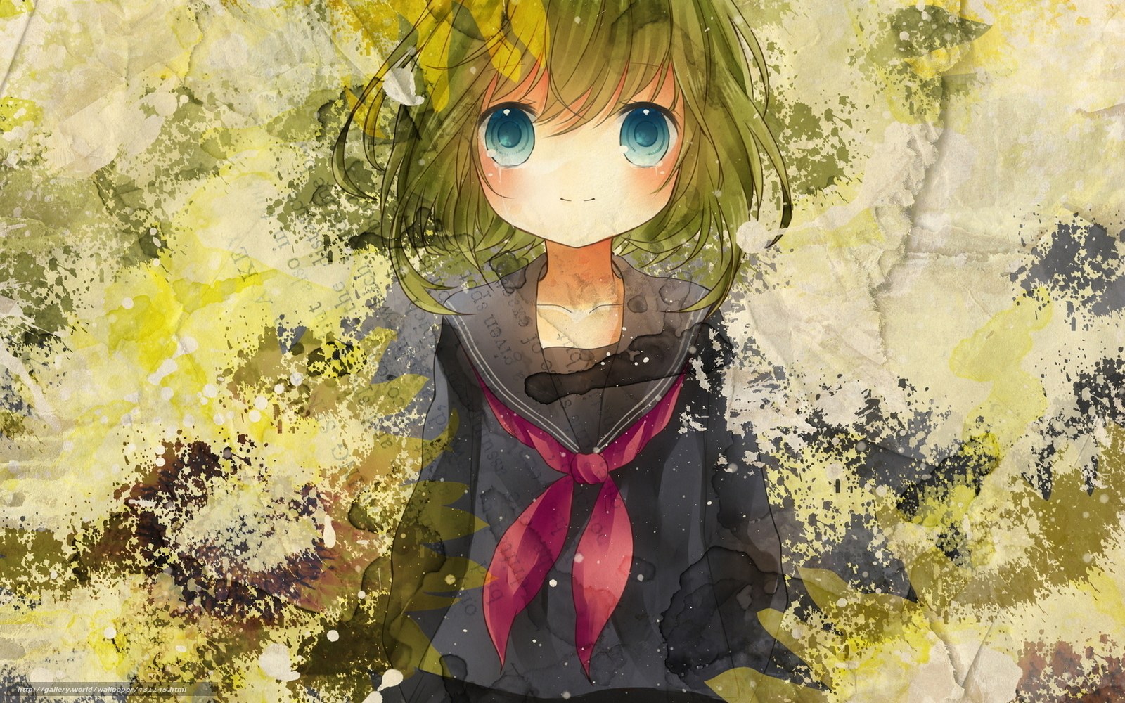 anime girl with green hair