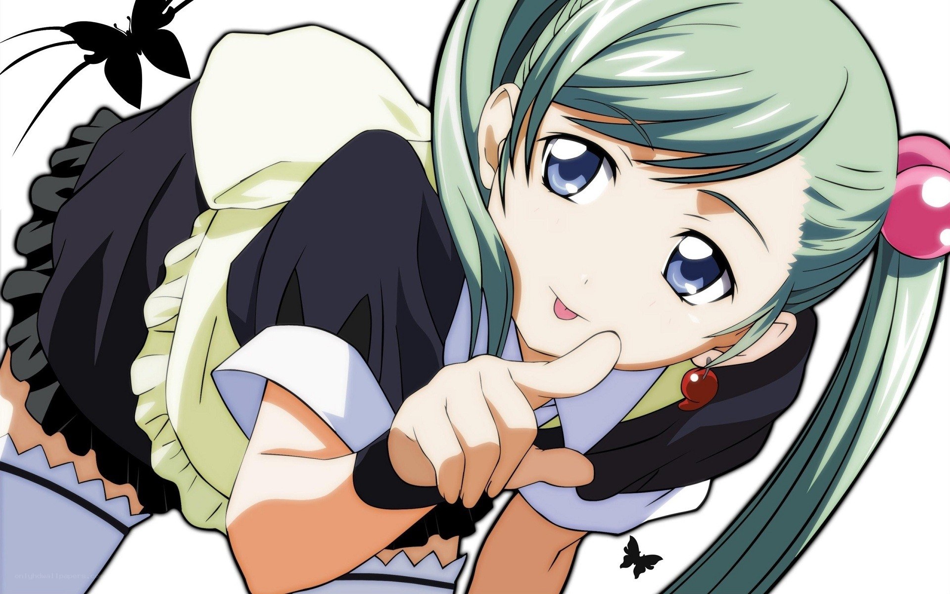 anime girl with green hair
