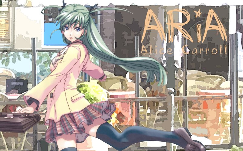 Anime girl with green hair