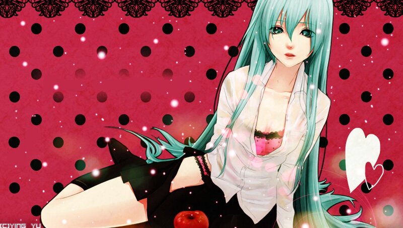 Anime girl with green hair