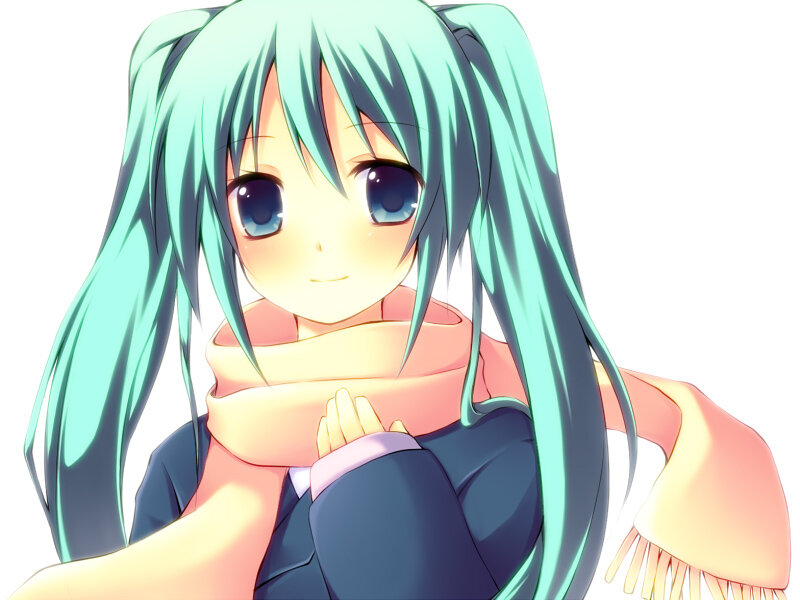 anime girl with green hair