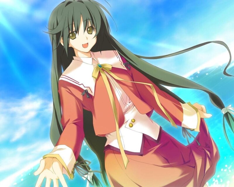 anime girl with green hair