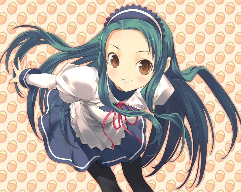 anime girl with green hair