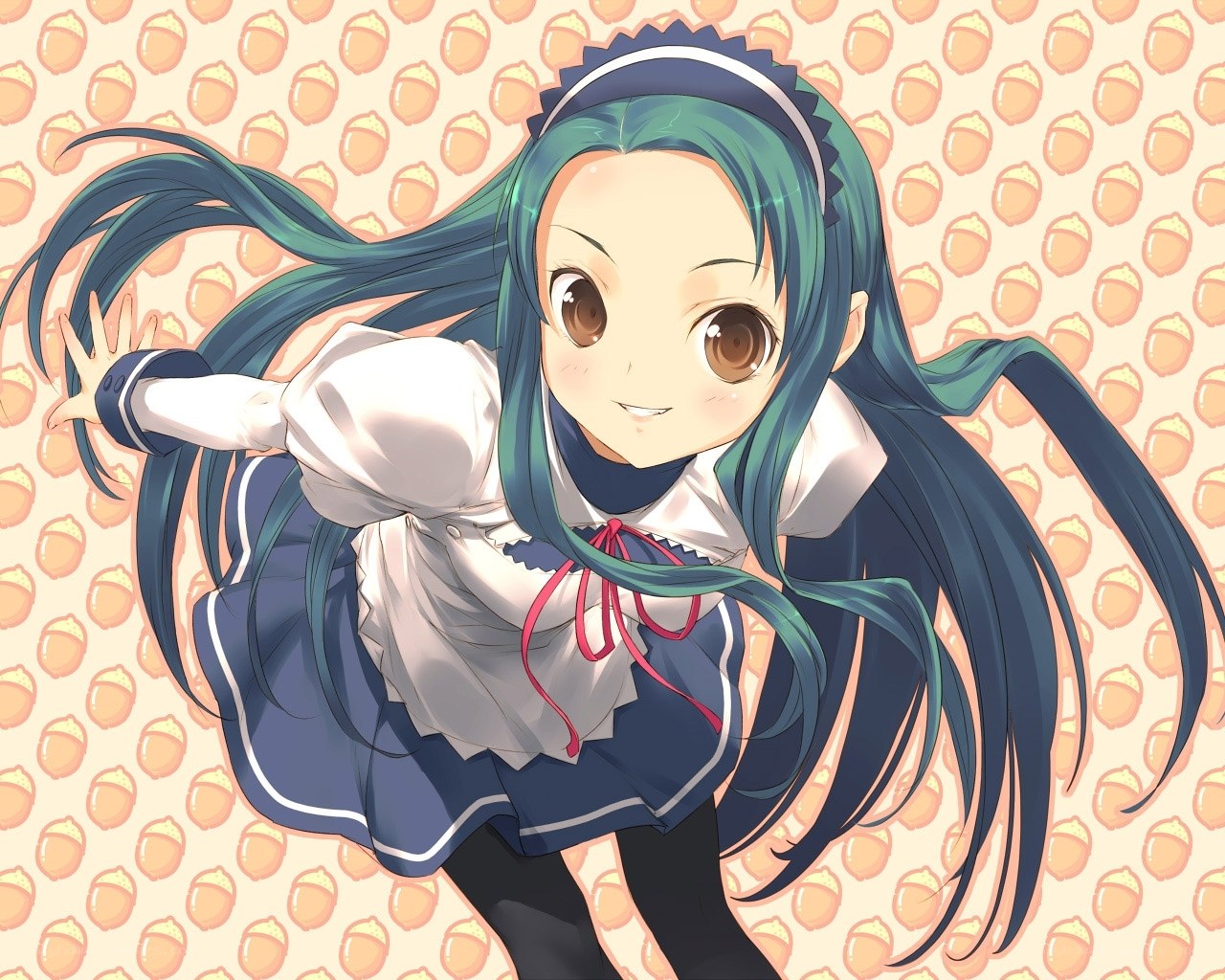 anime girl with green hair