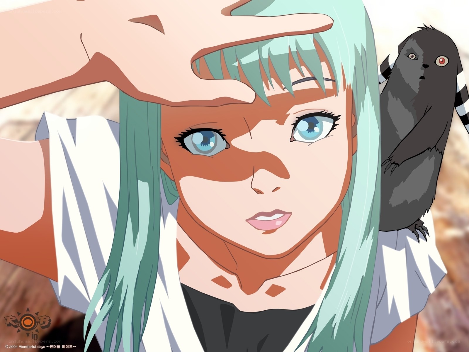 Anime girl with green hair
