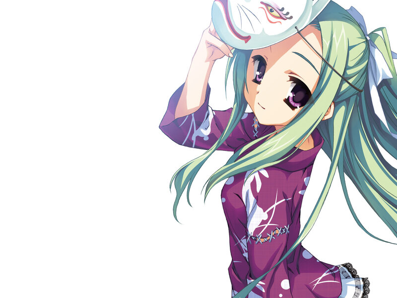 anime girl with green hair