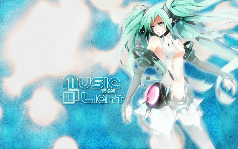 Anime Girl with Green Hair — Blue, Dynamic, Digital Art