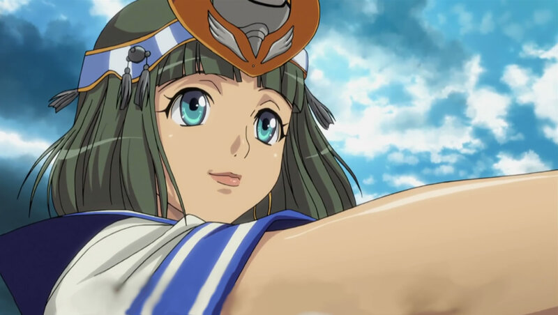 Anime Girl with Green Hair — Calm, Afternoon, Blue Eyes