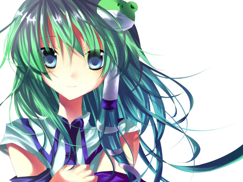 Anime Girl with Green Hair — Calm, Frog Hat