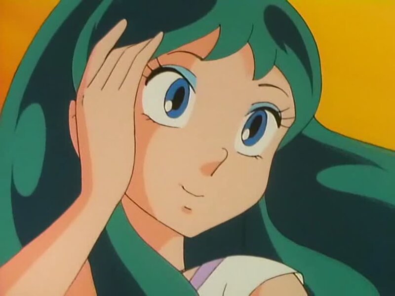 Anime Girl with Green Hair — Calm, Hand on Head