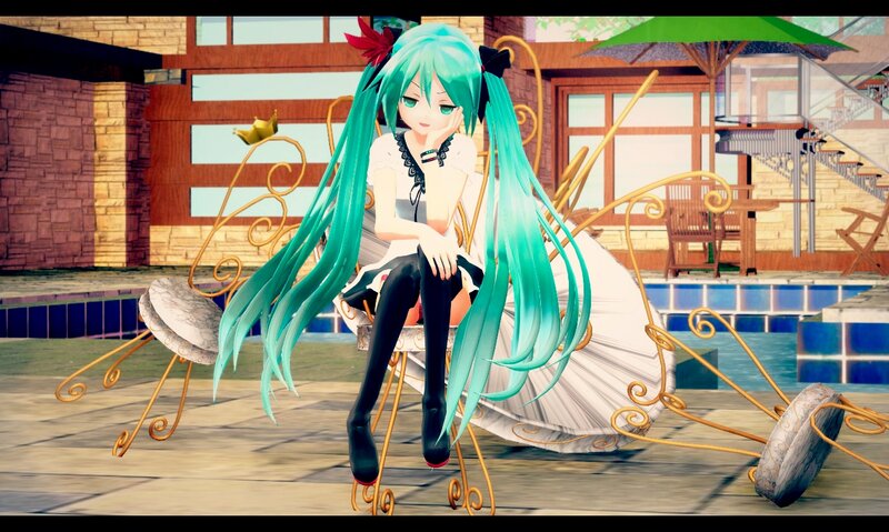 Anime Girl with Green Hair — Cyan, Calm