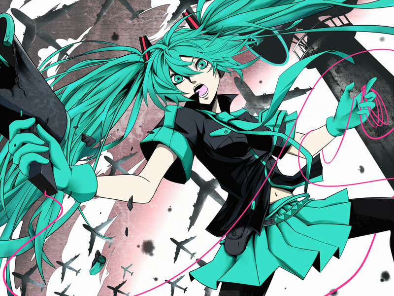 Anime Girl with Green Hair — Cyan, Chaotic