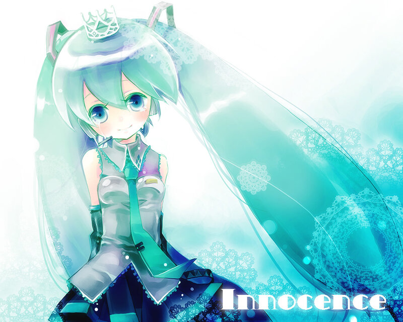 Anime Girl with Green Hair — Cyan, Innocent