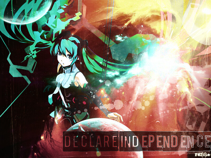 Anime Girl with Green Hair — Dramatic, Digital Art, Planet