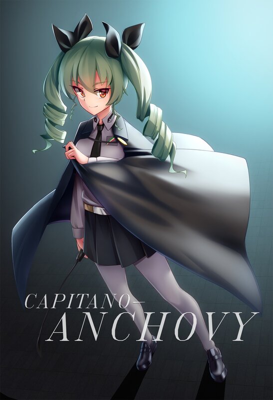 Anime Girl with Green Hair — Dramatic, Digital Art, Uniform