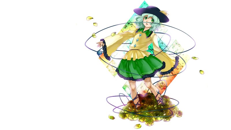 Anime Girl with Green Hair — Dynamic, Hat