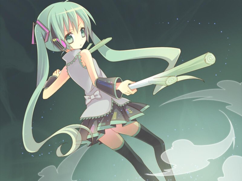 Anime Girl with Green Hair — Dynamic