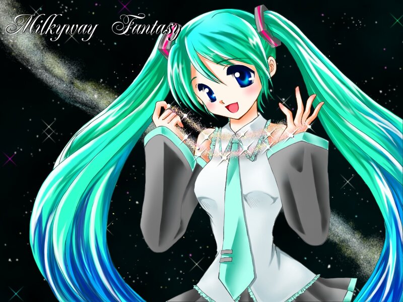 Anime Girl with Green Hair — Fantasy