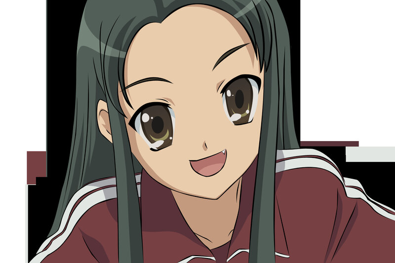 Anime Girl with Green Hair — Happy, Green Hair