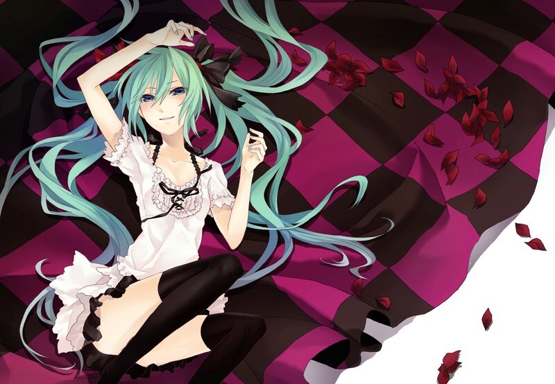 Anime Girl with Green Hair — Magenta