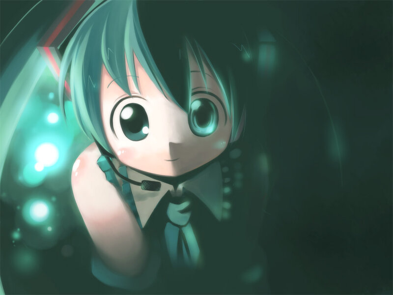 Anime Girl with Green Hair — Mysterious