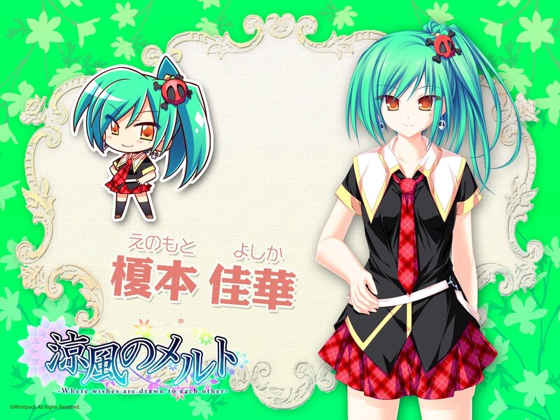 Anime Girl with Green Hair — Playful, Chibi Character