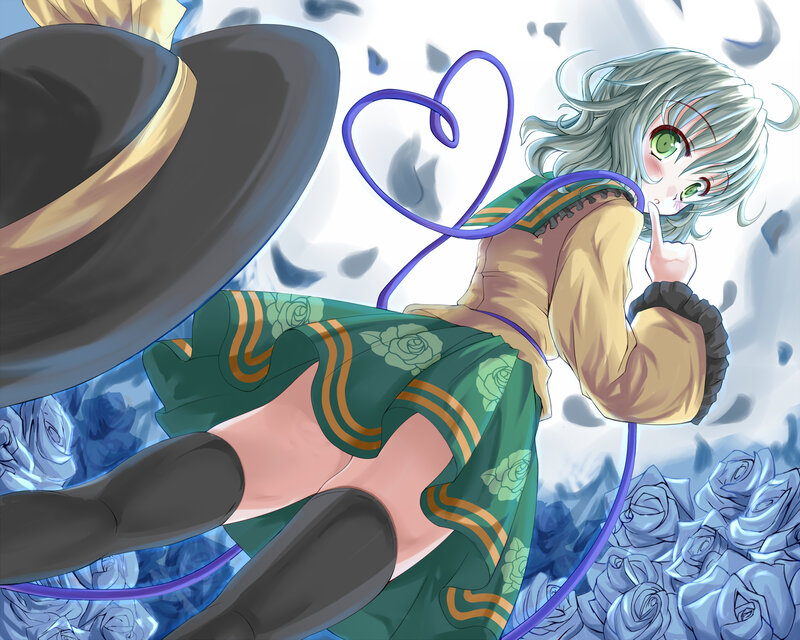 Anime Girl with Green Hair — Playful, Hat