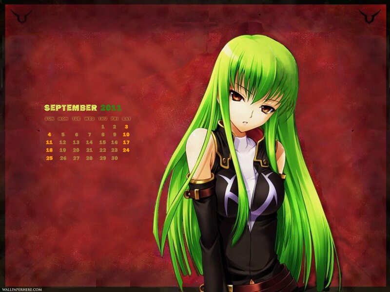 Anime Girl with Green Hair — Red, Dramatic