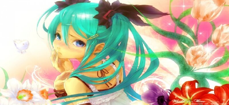 Anime Girl with Green Hair — Serene, Spring, Digital Art